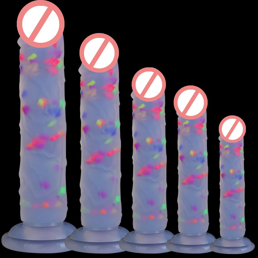 Multi Color Love Erotica Fantasy Dildo Soft Silicone Material Strong Suction Cup Artificial Penis No Ball Anal Plug Lady Sex Toy