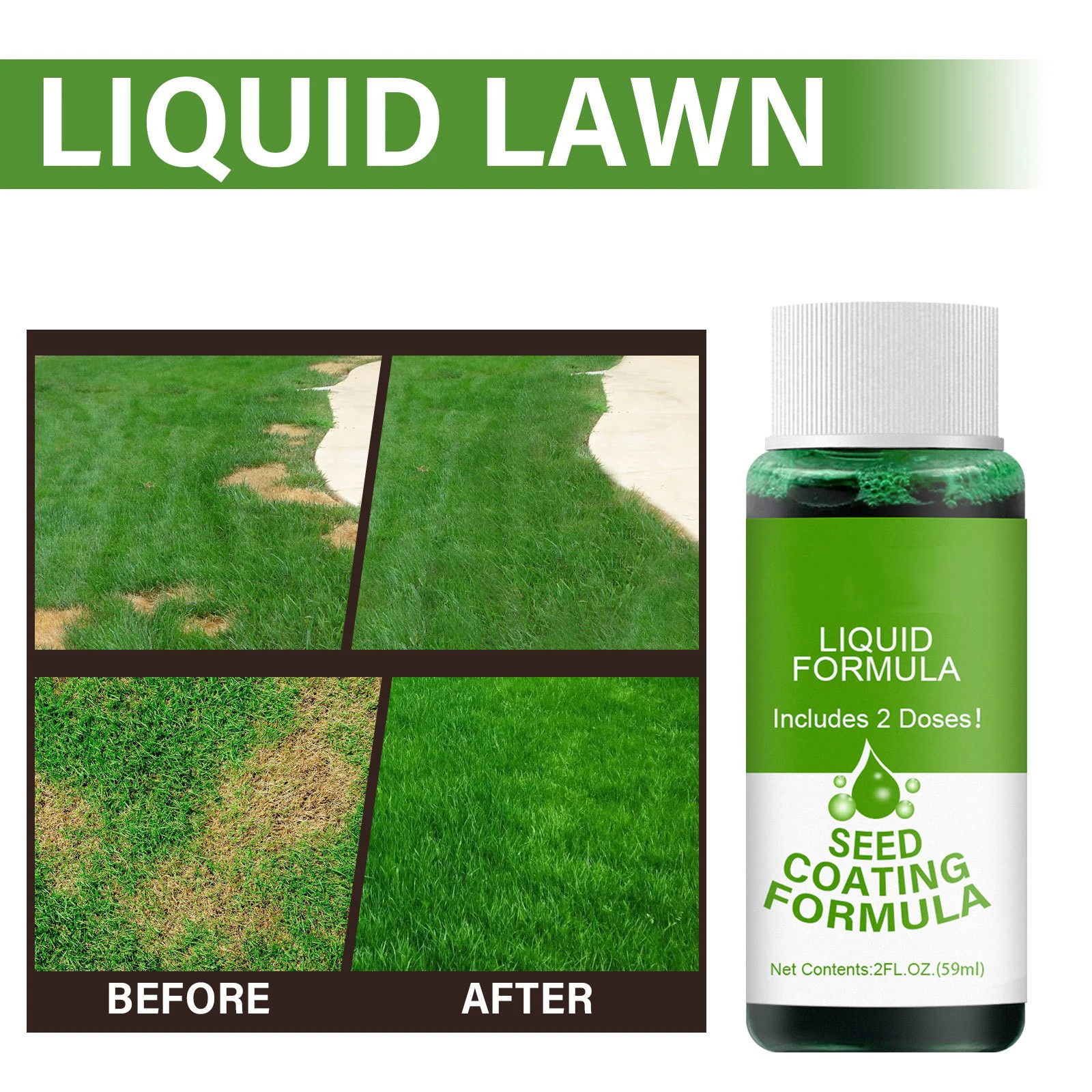 59ml Spray Liquid Green Grass Paint for Lawn Natural Green Grass Paint Seed Spray Liquid Lawn Patch Seed Sprayer