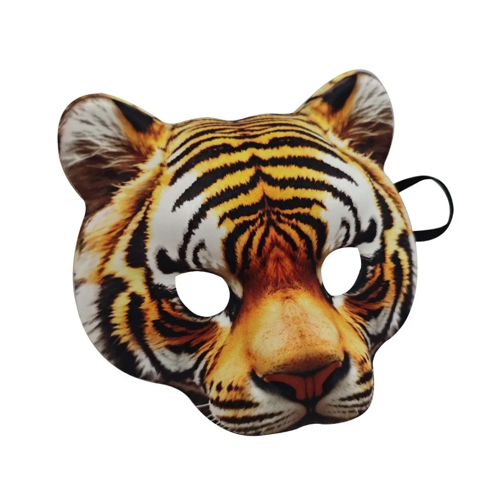Divertido lobo Halloween máscara de hombre lobo accesorios de fiesta Cosplay Tigre EVA máscara Husky elástico Strapy Animal media cara máscara carnaval