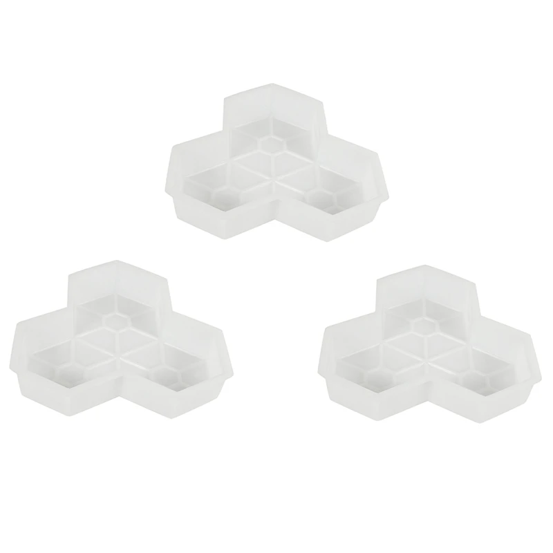 3Pcs Path Mold Maple Leaf Concrete Manually Plastic Stepping Stone Paving Molds For Pavement Courtyards Square