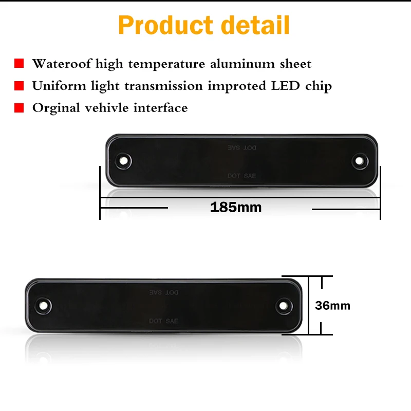 Front Amber Rear Red LED Car Side Marker Turn Signal Lights Fender Flare Lights For 2003 2004 2005 2006 2007 2008 2009 Hummer H2