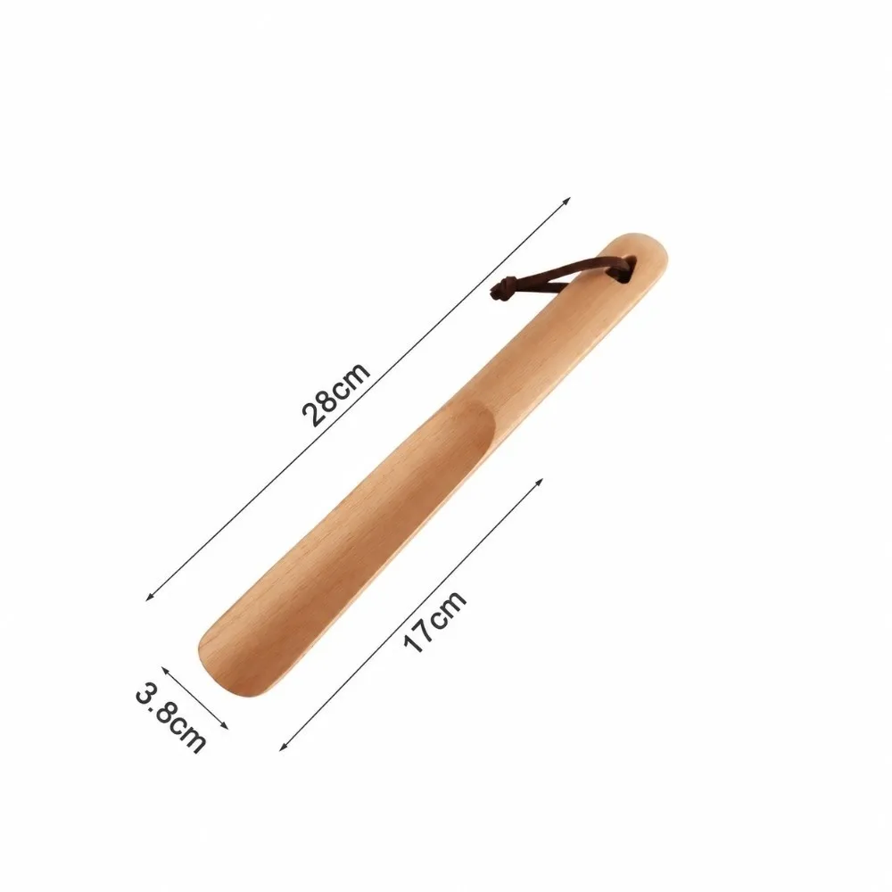 Wooden Shoehorn Smooth Edge & Ergonomic Grip Extended-length Lazy Shoe Horn Household Long shoe Lifter