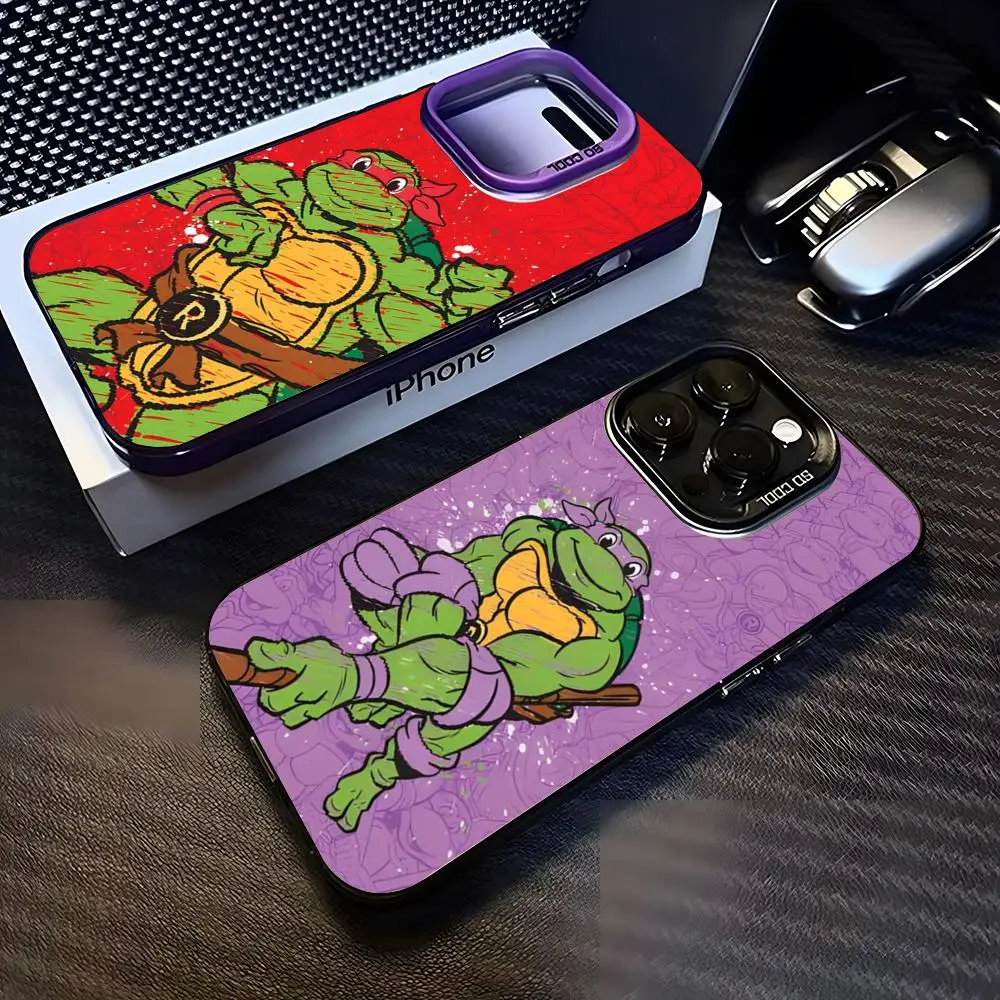 TV-51 Mutants Ninjas Turtles Phone Case for For iPhone 13 Pro Max 15 14 Plus 12 X XS Max XR 11 Pro Fashion Colorful Silver Cover