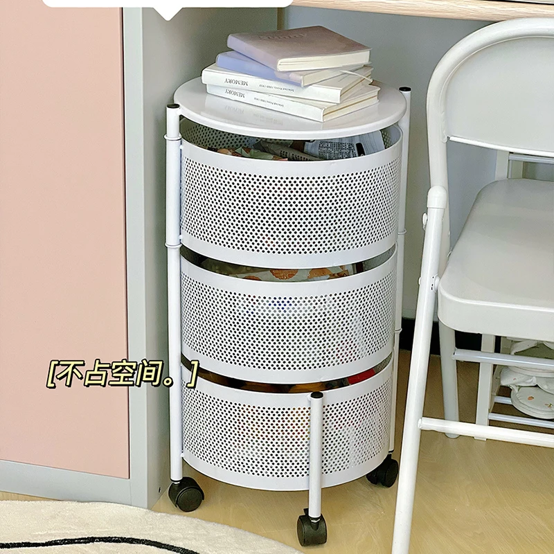 

Вращающаяся тумбочка, мобильная тележка для закусок, 3-х уровневый органайзер на колесиках для хранения с колесиками, спальня, гостиная, кухня, ванная комната, рабочий стол