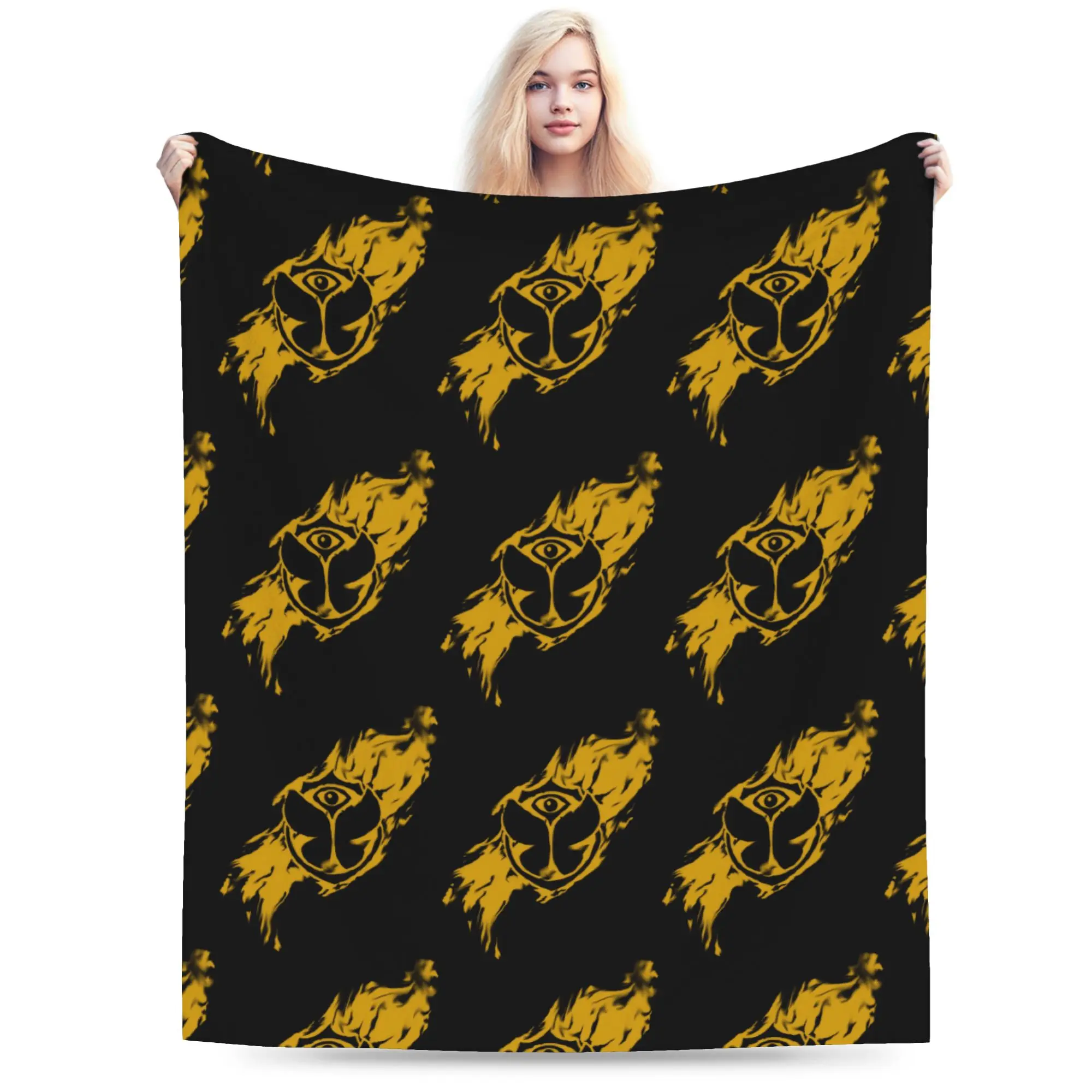 Custom Tomorrowland Blanket Warm Fleece Soft Flannel Belgian Electronic Dance Music Festival Throw for Bedding Couch Car