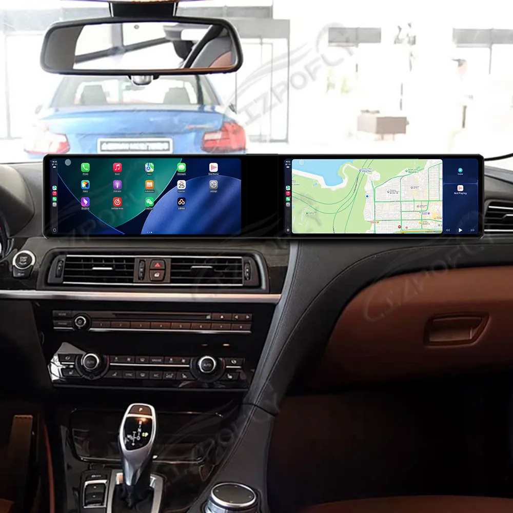 

12,3-дюймовый автомобильный радиоприемник с двойным экраном Android для BMW 6 серии CIC 2009-2012/NBT 2013-2016, мультимедийный плеер CarPlay, GPS-накопитель, 4G