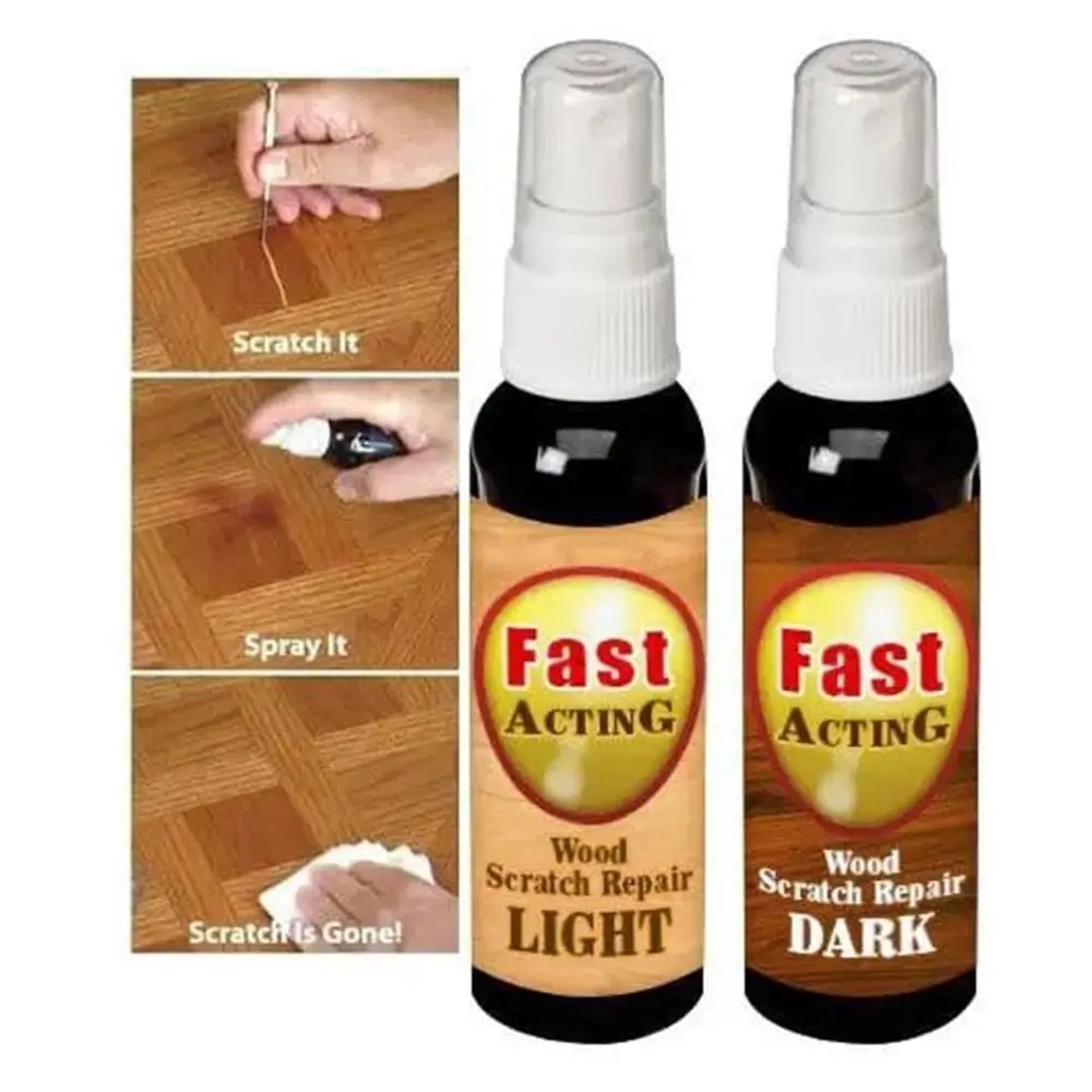 2Pcs Instant Complementary Color Wood Floor Scratch Remover Wood Scratch Repair Touch Up Spray Scratch Repair Agent