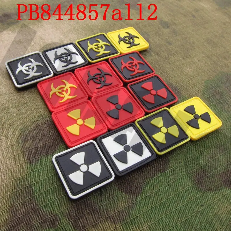 3D PVC Patch 2*Pieces Biohazard Nuclear Radiation Warning Tactics