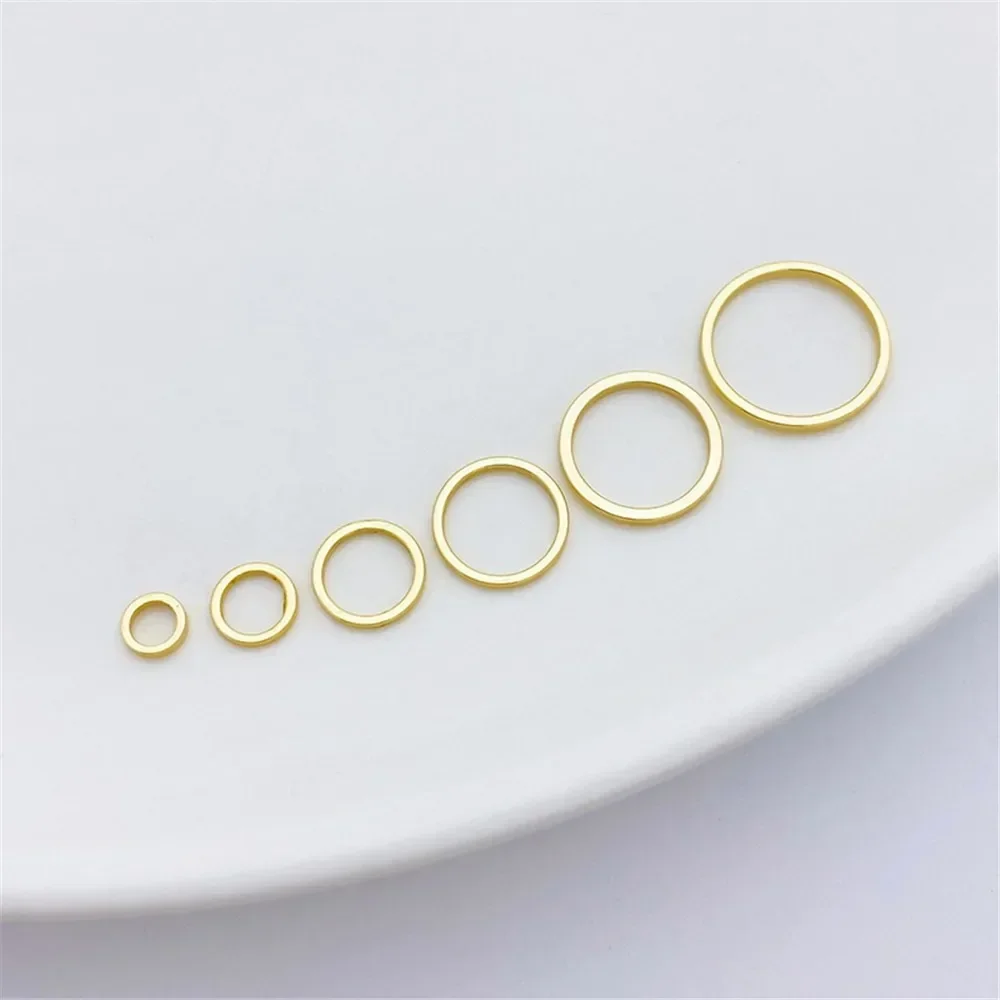 14K Gold Color Closed Circle Gasket Handmade DIY Bracelet Necklace Earrings Hanging Ring Jewelry Material Accessories Q016