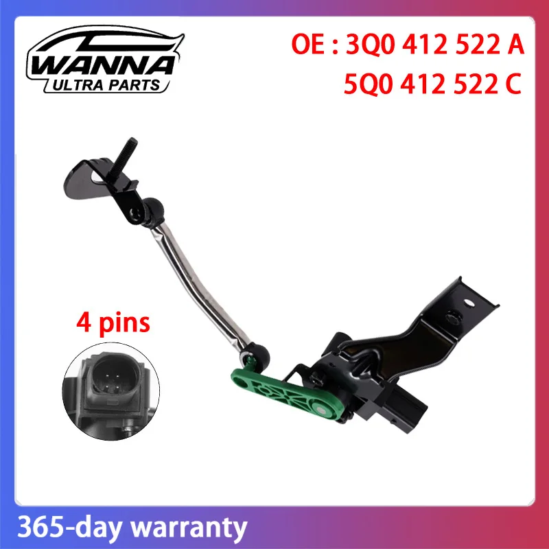 

3Q0412522A 5Q0412522C Headlight Level Sensor for VW DSI PASSAT 3G B8 For Skoda Karoq Superb Seat Ateca 3Q0 412 522 A