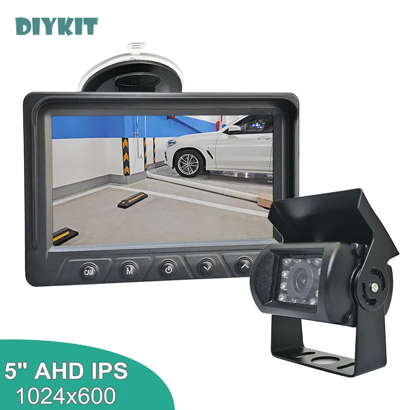 

DIYKIT 5inch AHD IPS HD Rear View Car Monitor Waterproof IR Night Vision 1920x1080 AHD Backup Car Camera Easy Installation