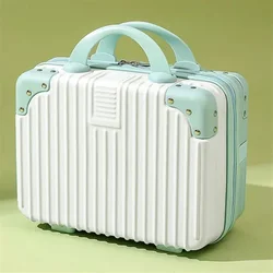 Retro Cosmetic Case 14-Inch Mini Portable Box Small Luggage Hand Gift Storage Cosmetic Bag Small Password Box