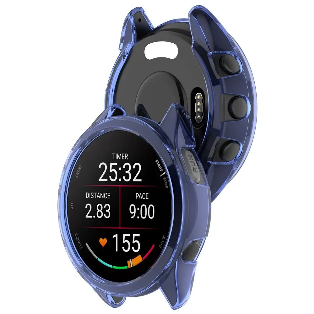 ฝาครอบป้องกันแบบ TPU ตัวกันกระแทกสมาร์ทวอท์ชอุปกรณ์ป้องกันหน้าจอสำหรับ Garmin Forerunner 165/165 Music