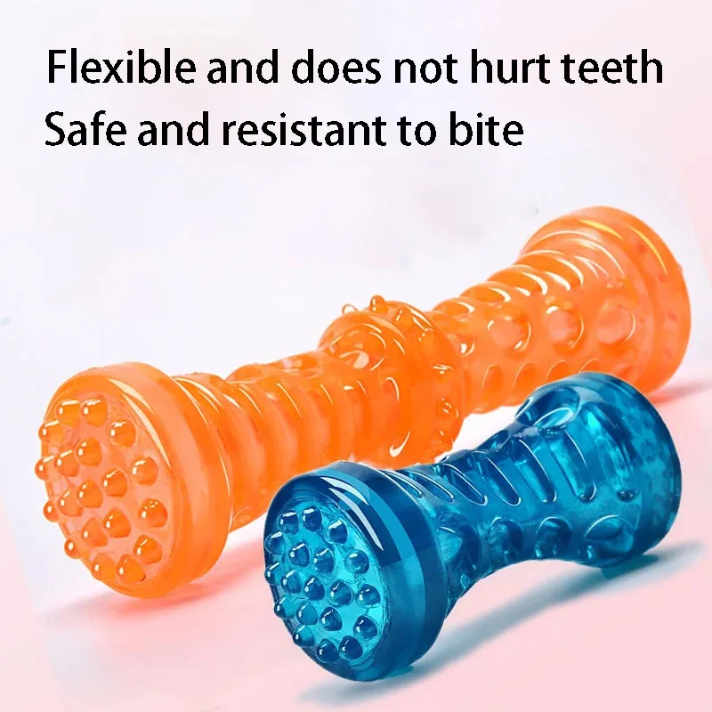 

Durable Dog Chew Toy for Aggressive Chewers Interactive Puppy Teething Bone Rubber Toothbrush Toy Long Lasting Bite Resistant