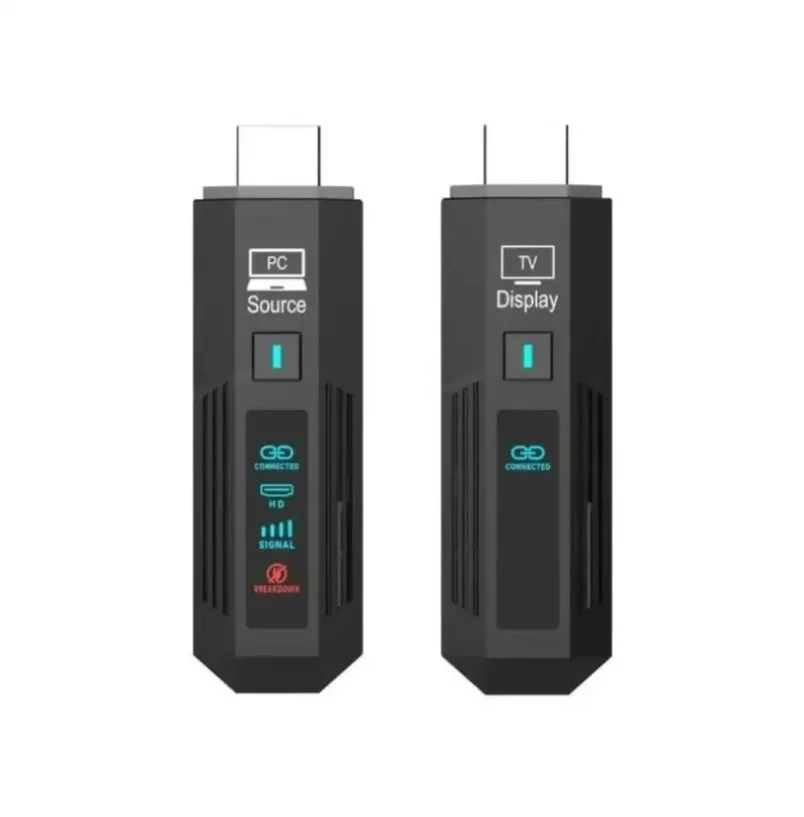 Wireless Video Transmitter HDMI-Compatible 50M 1080P 60Hz Receiver Adapter For PC TV Laptop Projector Plug Play Black