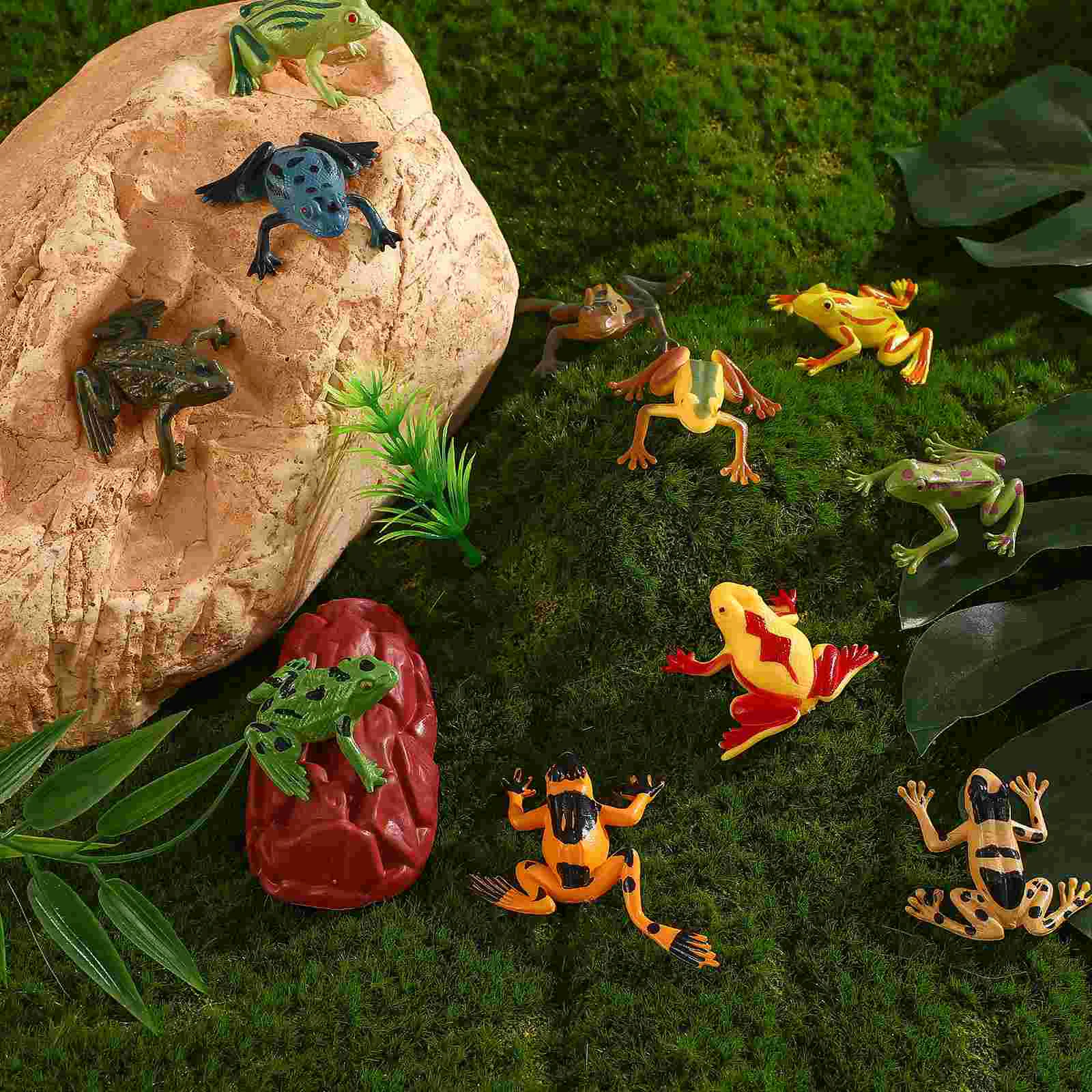 Frogs Models Tiny Adornments Childrens Toys Statues Animals Figurines Miniature Landscape Ornaments Amphibious