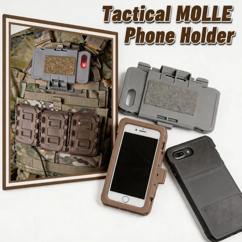 

Tactical Molle Mobile Pouch Chest Mounted Mobile Phone Protective Case Durable Nylon Mobile Phone Bag for IPhone 7/8 Plus