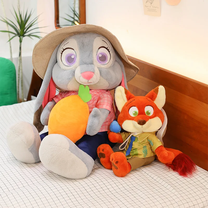 Disney chaud 40/60 cm mignon Zootopia Judy Hopps Nick Wilde dessin animé traversin peluches coussin en peluche poupée douce enfants cadeau