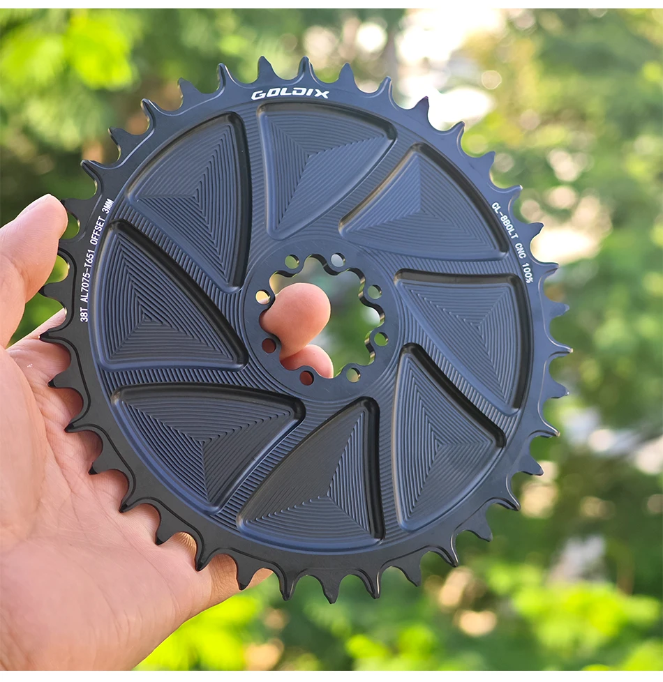 GOLDIX 8-Loch-Direct-Mount-AERO-Fahrradkettenblatt, schmal-breit, CNC-gefrästes Aluminium-Kettenrad für Rennrad- und MTB-Kurbelgarnituren – Detail 14