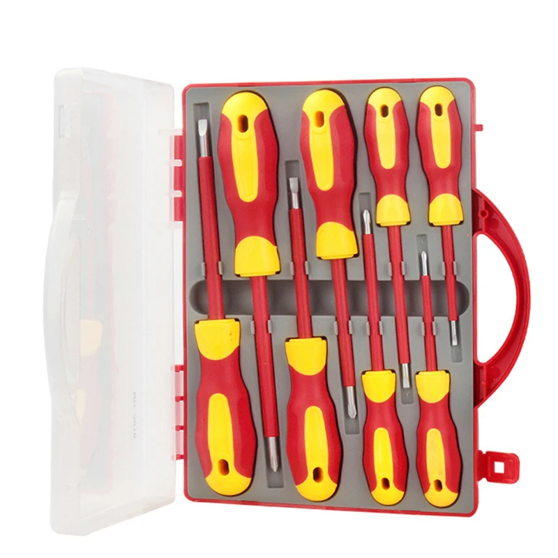KUNLIYAOI Electrician Insulated Screwdriver Set 8 Pieces Magnetic Phillips Screwdriver Bit Kit Household Repair Tools