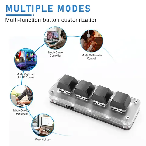 Programmable DIY Mechanical Keyboard Bluetooth/USB Wired RGB Custom Mini 3 Key 1 Knob Knob Macro Hotswap Keypa for Laptop