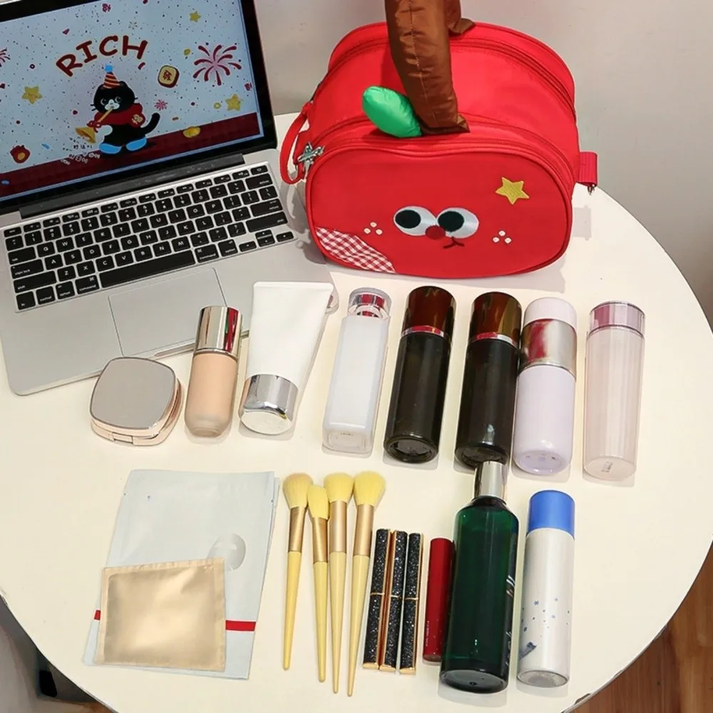 Storage Fruit Plaid Makeup Bag Portable Handle Waterproof Camera Bag Large Capacity Multifunctional Travel Cosmetic Container