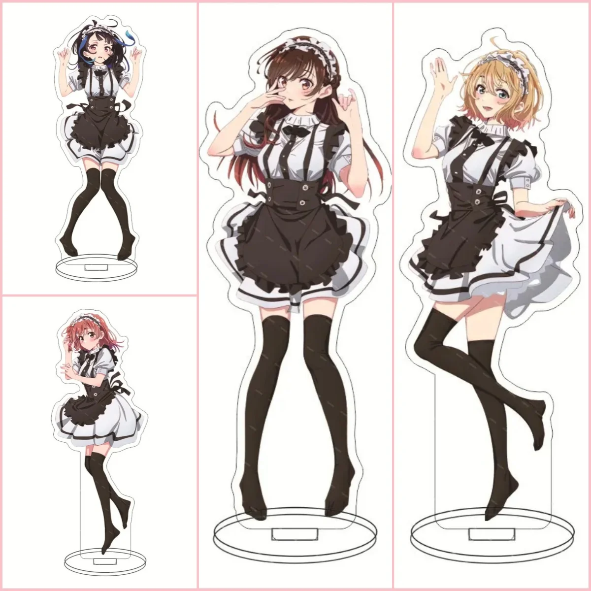 Hot Anime Rent A Girlfriend Figures Ichinose Nanami Maid attire Cosplay Acrylic Stand Model Plate Desk Decor Standing Fans Gift