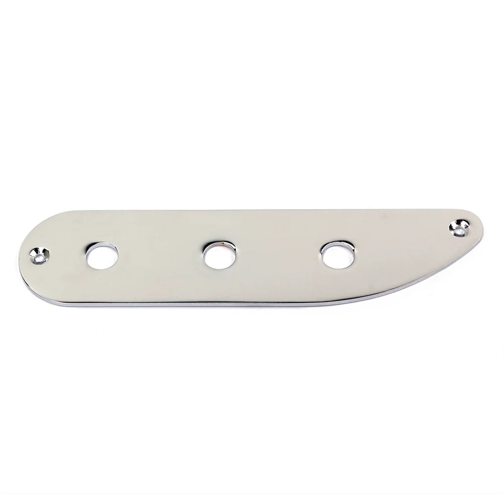 3 Holes Metal Electric Guitar Bridge Control Plate TL Style Bass Guitar GE214 (Silver)