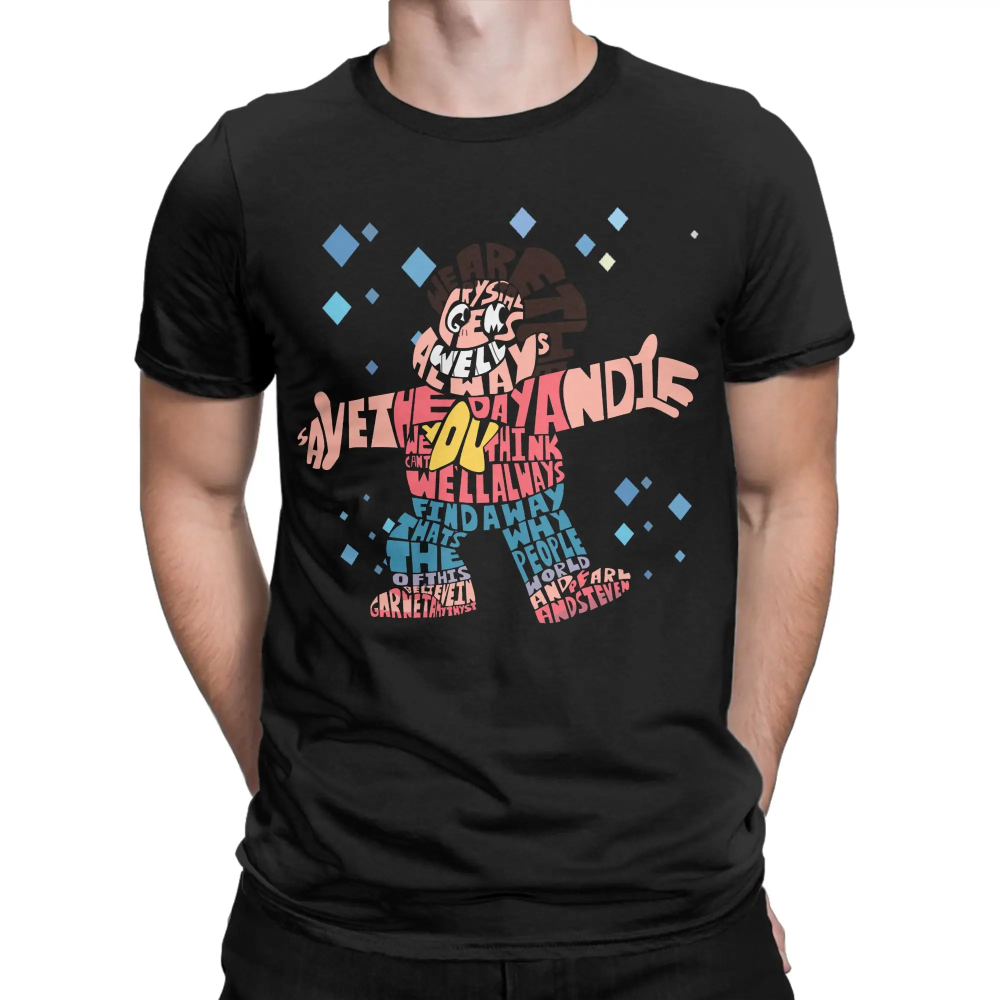 Funny Steven Universe Star The Crystal Gems Garnet Amethyst Pearl Cartoon T-Shirt 100% Cotton T Shirts  Tee Shirt Plus Size Tops