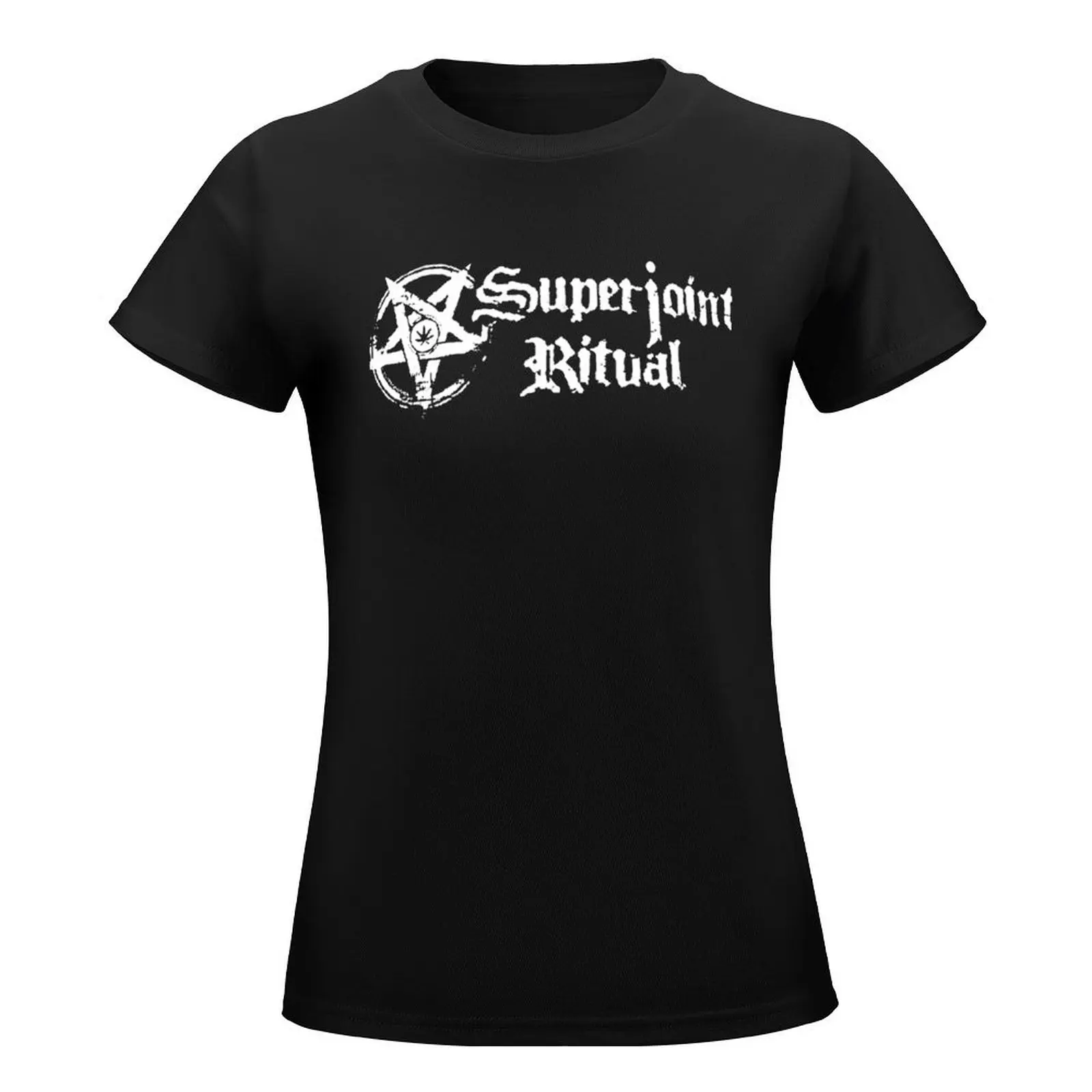 Superjoint Ritual Band Logo T-Shirt Aesthetic clothing cute tops aesthetic clothes summer top oversized workout shirts for Women