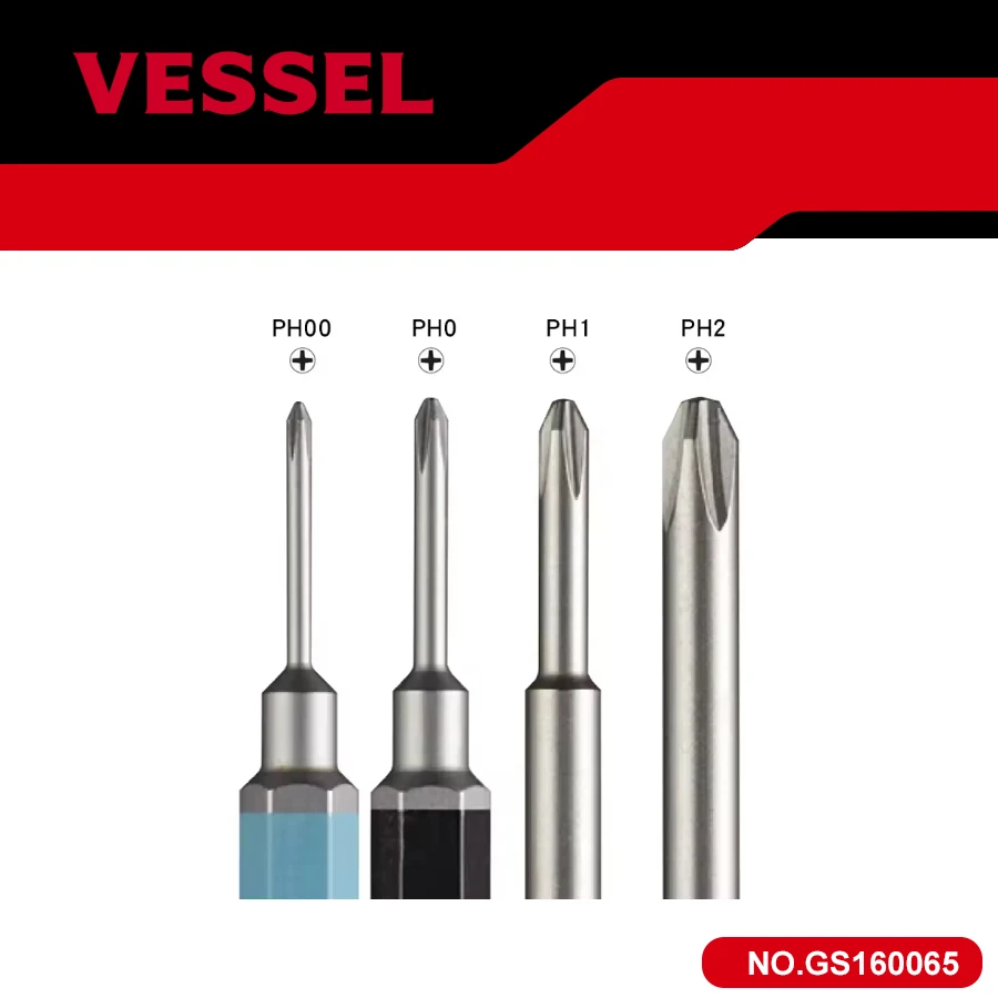 VESSEL GS16 Series Step Drill Bit Single Head Gosai Negative Hexagonal Screwdriver Bit Japan Tools