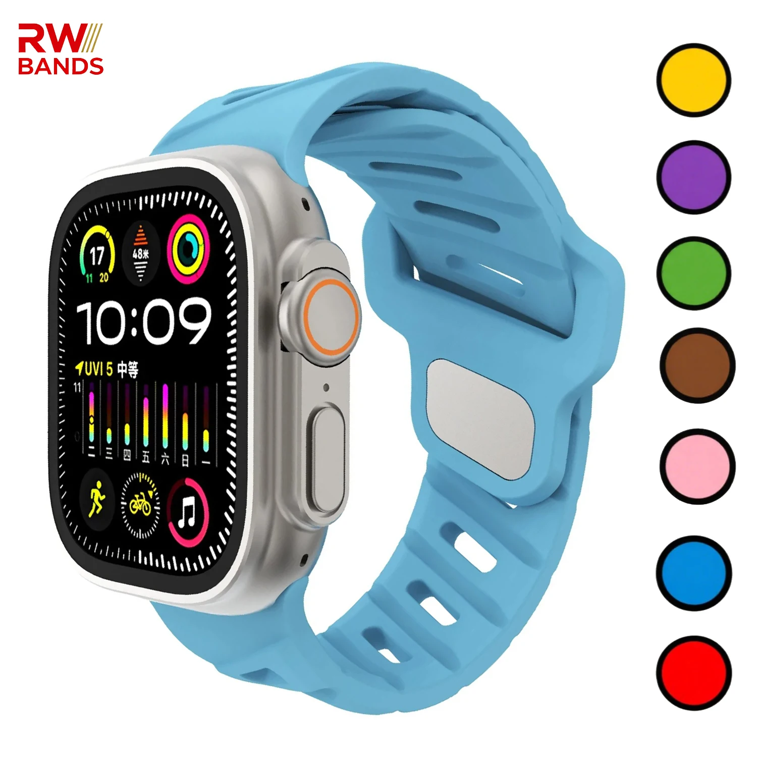Neues Design Silikon-Armbänder für Apple Watch Armband Ultra 2/3 49mm 45mm 44mm Sport-Armband Iwatch Series 9 8 7 6 Iwatch 11/10 46mm