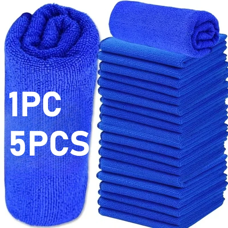 1/5PC Microfiber 25cm High-Density Car Cleaning Cloth Reusable Water Uptake Degreasing Ultrathin Fiber Car Kitchen Cleaning Tool