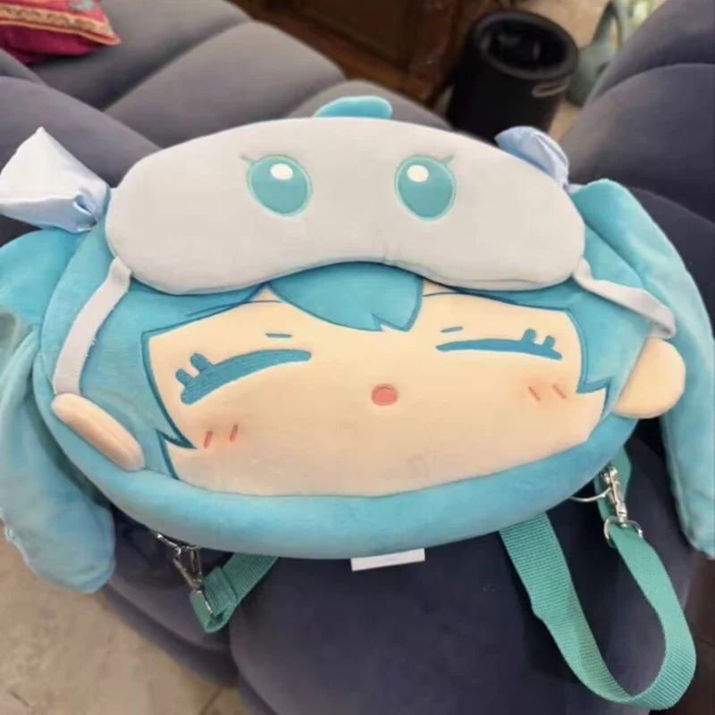 In Stock Hatsunemiku Plush Backpack Cute Cartoon Crossbody Bag Multi Purpose Casual Travel Shoulder Bag Kawaii Gift For Women