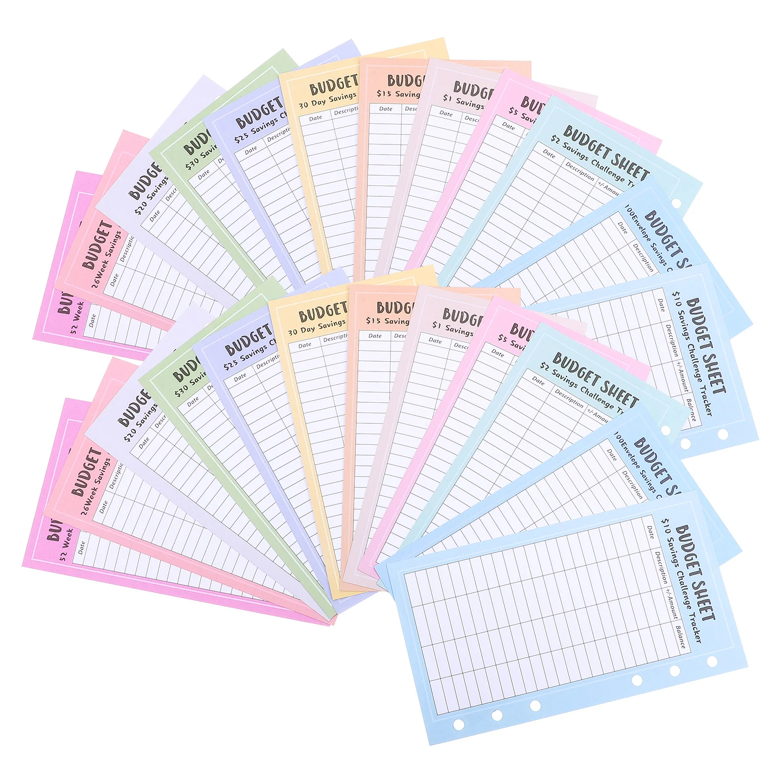 A6 Saving Challenge Sheets 6-Hole Binder Cash Tracking Paper For Budgeting Savings Goals Money Recording Sheets