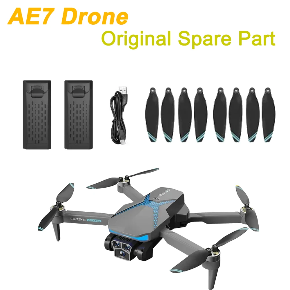 AE7 Drone EIS Quadcopter Oryginalna część zamienna Śmigło Rekwizyty Część łopatkowa / Akumulator / Ładowarka USB Część Akcesorium