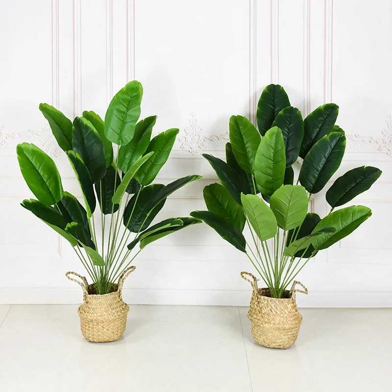 

Artificial Banana Tree Leaves Simulation Green Plants Living Room Bedroom Balcony Home Office Decor Garden Hotel Wedding Decor