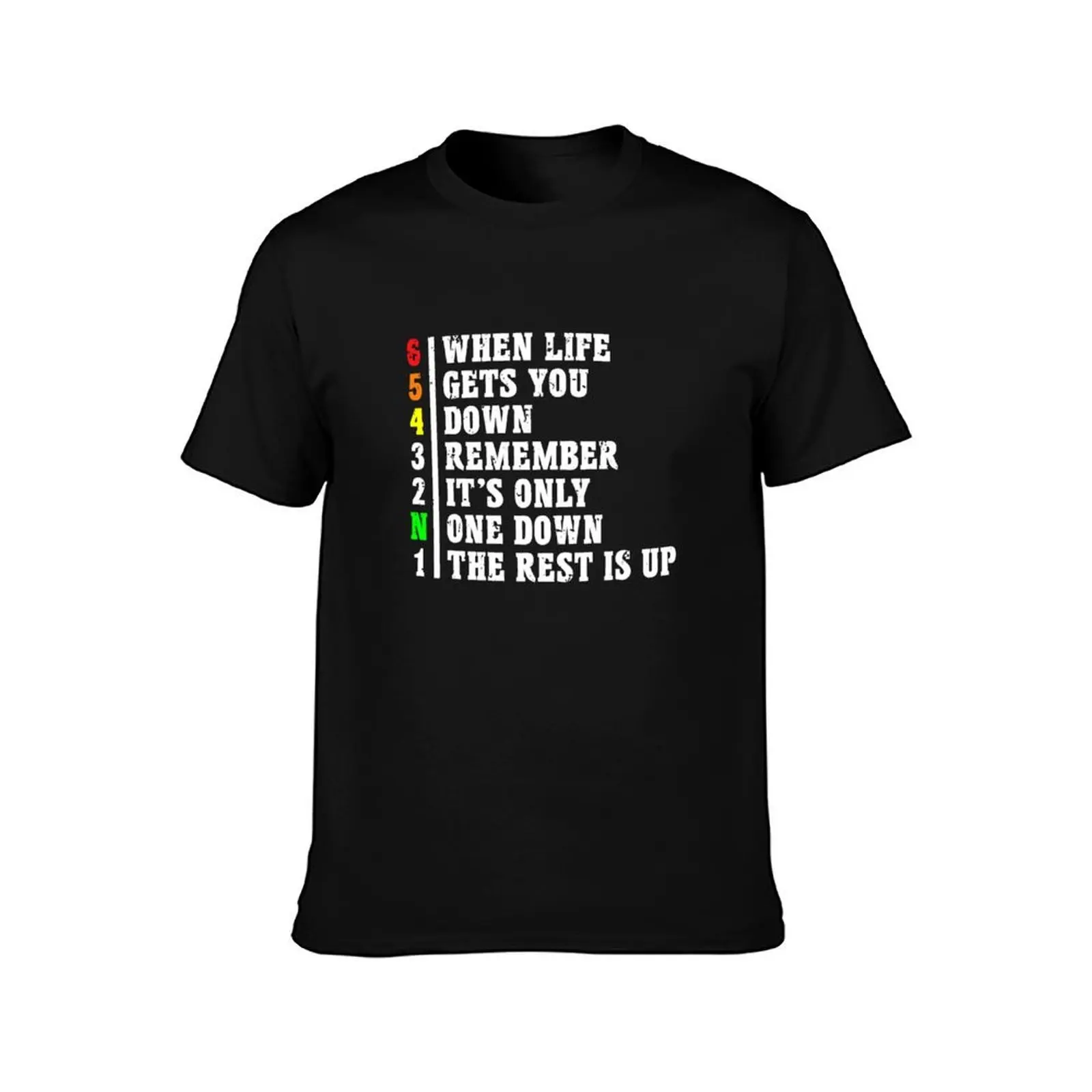 When Life Gets You Down The Rest Is Up T-Shirt, Summer Casual Cotton Tee, Oversized Streetwear Tops, Vintage Graphic Print