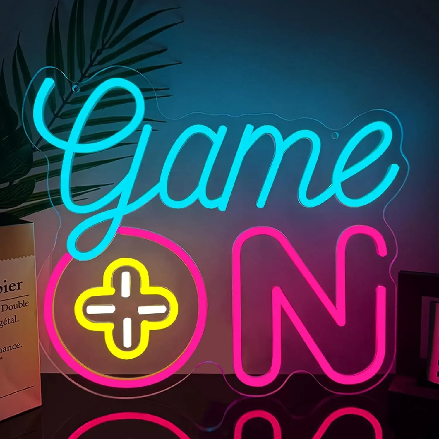 Gaming LED Neon Sign USB Dimmable Neon Light Sign for Gameroom Bedroom Bar Livingroom Birthday Party Gift Wall Decoration