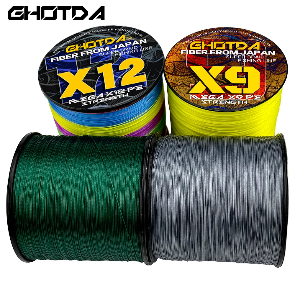 GHOTDA Saltwater Fishing Line 100M 300M 9 / 12 Strands Braided Multifilament Smooth PE Wire Super Strong Durable Fishing Tackle