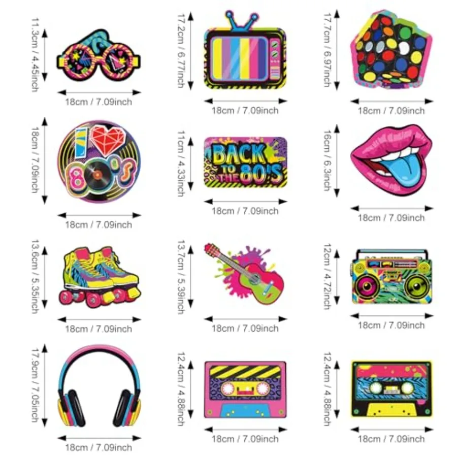 53 Pieces 80s Party Decorations Retro 1980s Hip Hop Party Hanging Swirls Ceiling Decor for Adults Back to The 80s 1980s Throwba