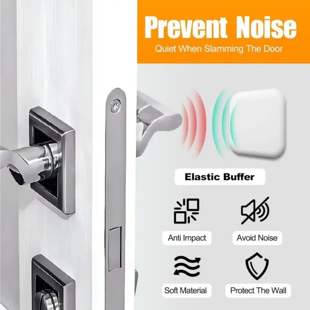 4 Pcs Door Stoppers Wall Protector Buffer Guard Doorknob Door Handle Bumper Self Adhesive Soft Rubber Crash Pad for Home