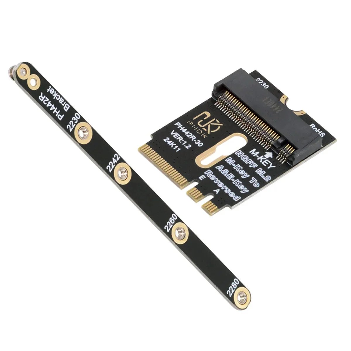 Mini PCs M.2 A E Key to NVMe SSD Adapter Caliper WiFi Slot to PCIe 4.0 X4 Converter Aluminum Heatsink for Laptops Expansion Card