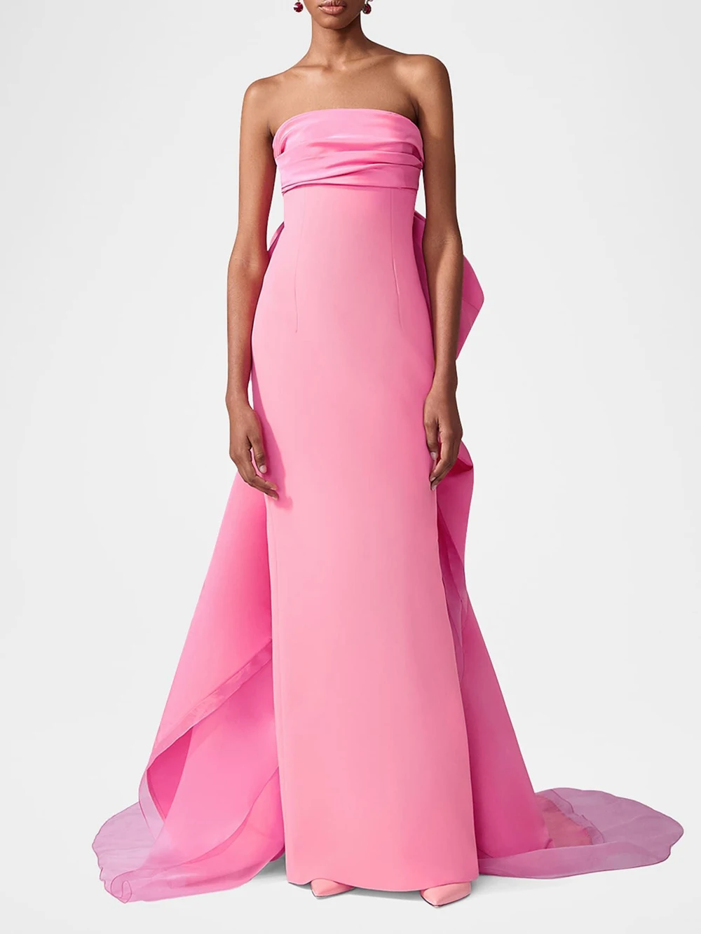 

Modphy торжественное ужин свадебные платья женское сексуальное без бретелек с бантом тонкое длинное платье темпераментное банкетное платье