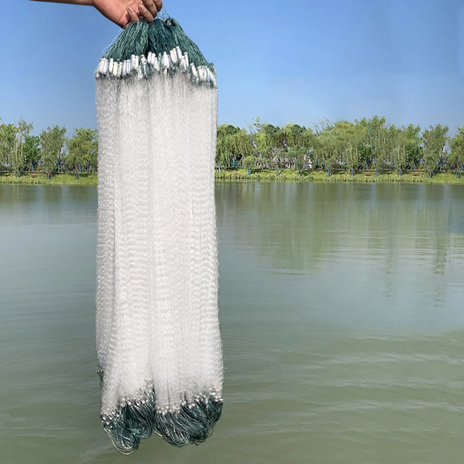 

Fishing Net White Wire Net Trap Monofilament Net Durable Three-layer Single-layer Floating Net Tool Outdoor Fishing Gear Tool