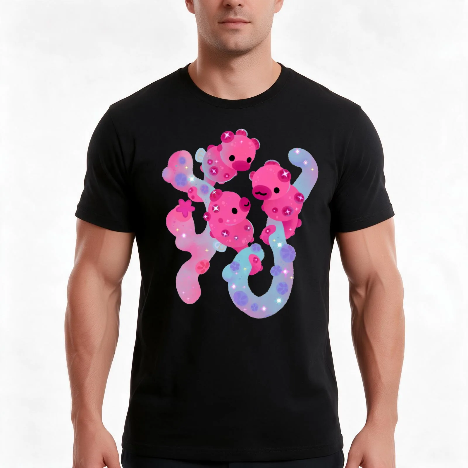 Pygmy seahorse T-Shirt Summer Casual Cotton Tee Oversized Streetwear Tops Vintage Graphic Print Loose Fit Short Sleeve