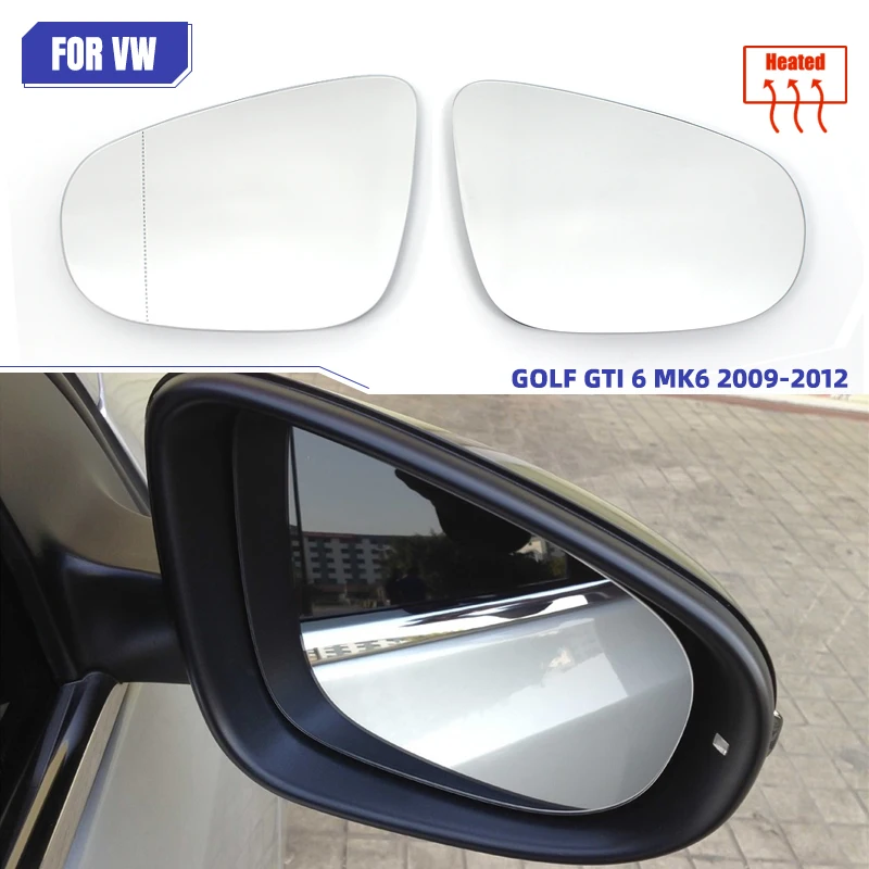 

Left Door Side Wing Mirror Glass Heated Convex Upper For VW Golf 6 MK6 2009-2012 Touran 2011-2015