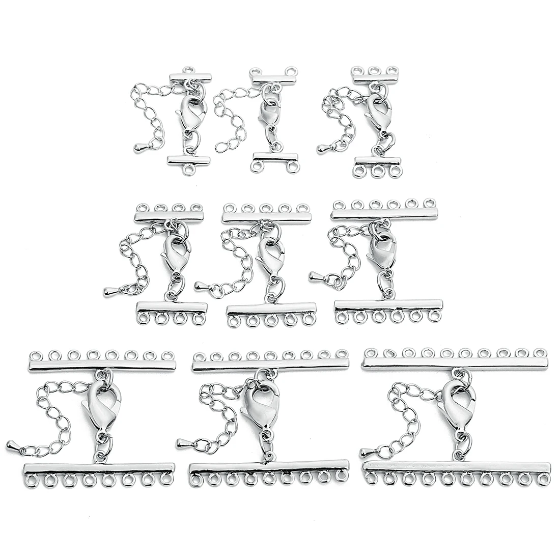 2sets Metall Karabiner Verschlüsse Extender Kette Kupfer Überzogene Mehrreihige Link Verschluss Anschlüsse Für DIY Schmuck Machen Halskette Armband