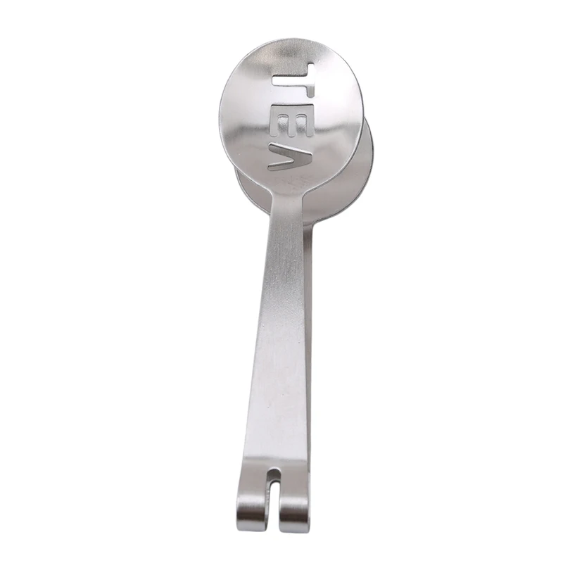Reusable Stainless Steel Tea Bag Tongs Teabag Squeezer Strainer Holder Grip Metal Spoon Mini Sugar Clip Tea Leaf Strainer 