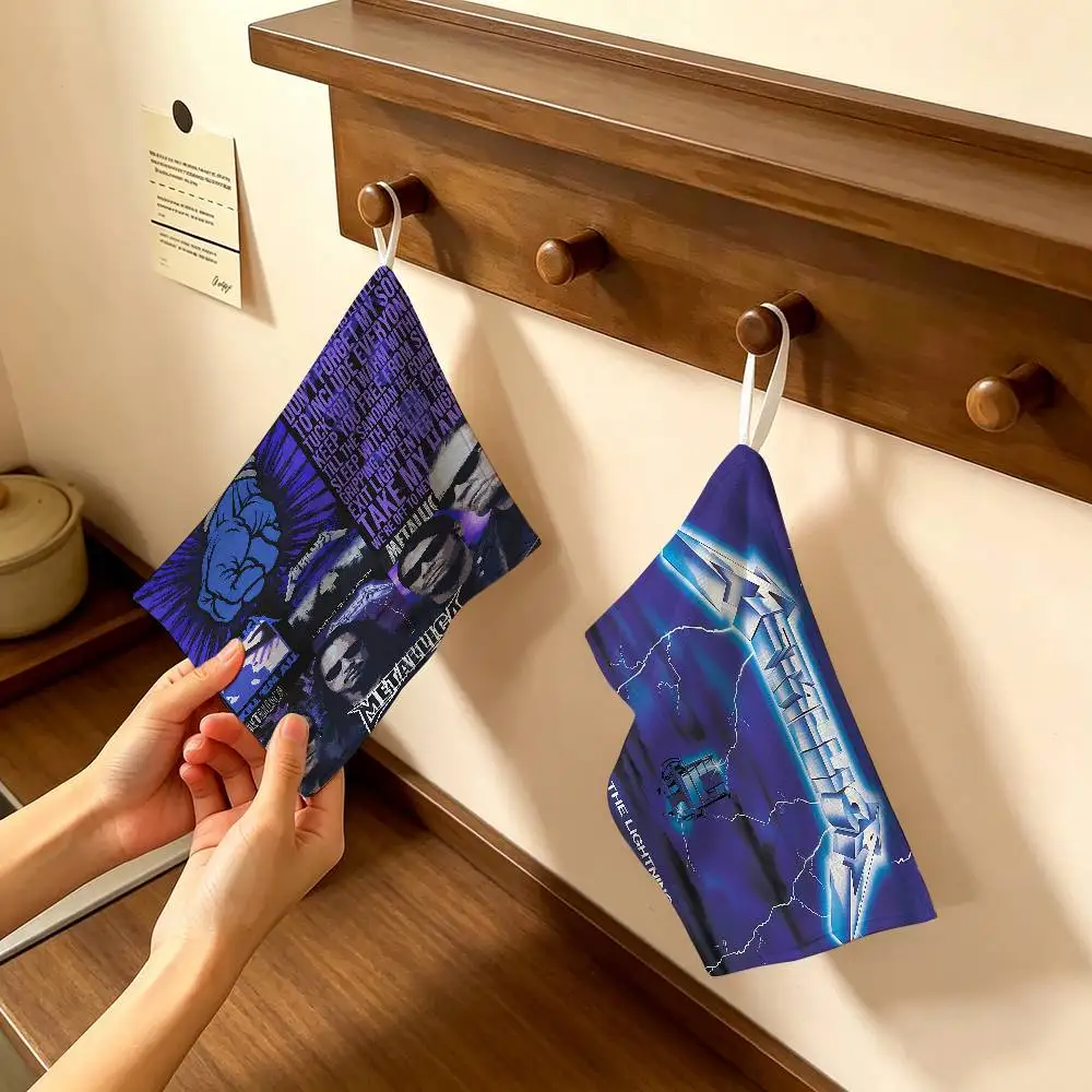 Band Cool M-METALLICA Hanging Style Hand Wiping Towel, Polyester Cotton, Anti-fade for Indoor Kitchen Living Room